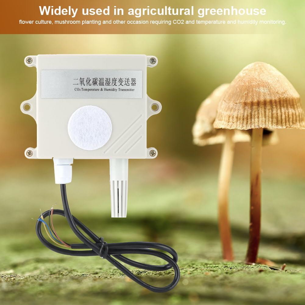 Detector de Sensor de CO2 Tecnología infrarroja de Alta precisión Medición Concentración Temperatura Transmisor de Humedad Comunicación 485 Larga Vida útil Carcasa de PVC