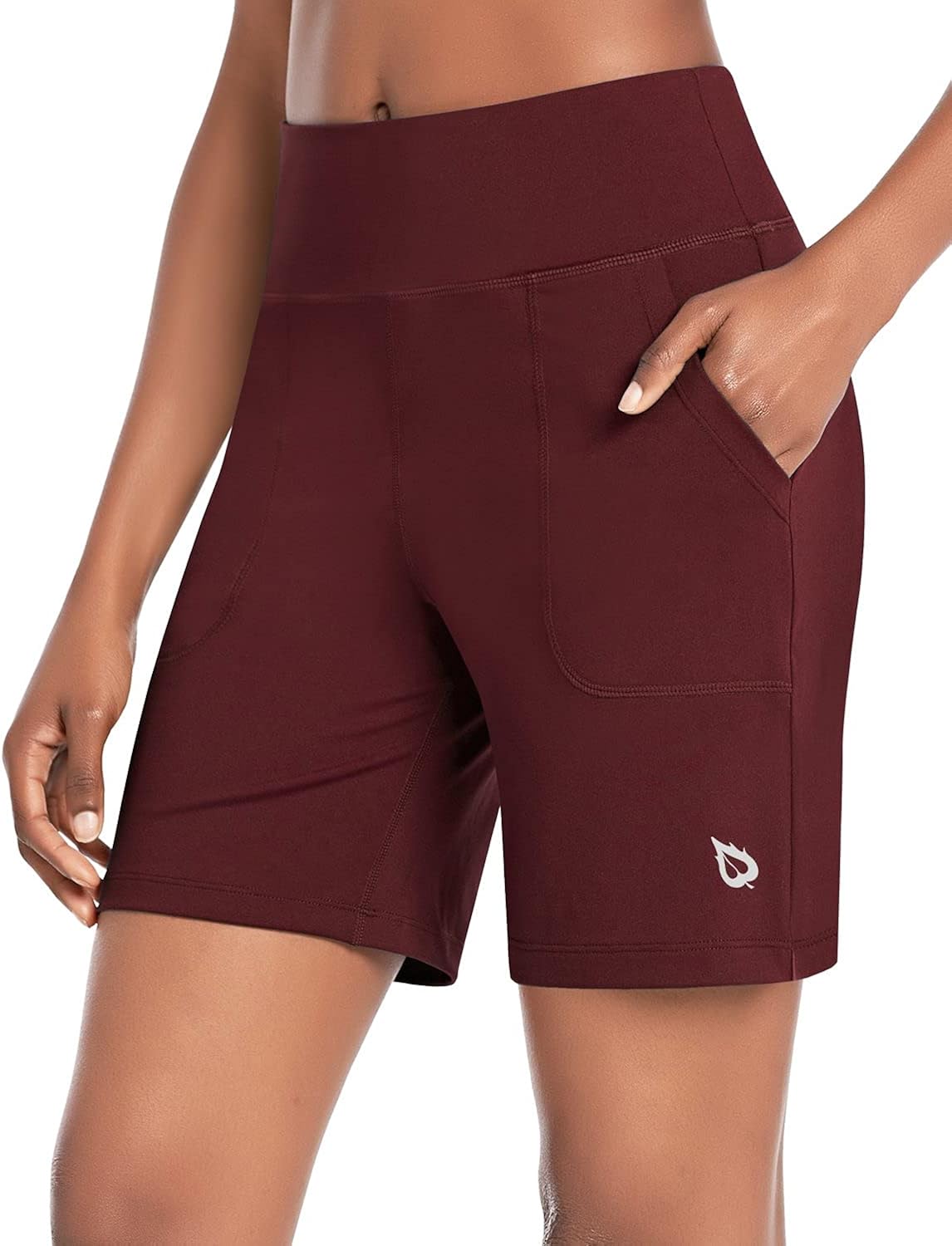BALEAF Women's 7" Athletic Long Shorts High Waisted Running Bermuda Shorts with Pockets : Clothing, Shoes & Jewelry