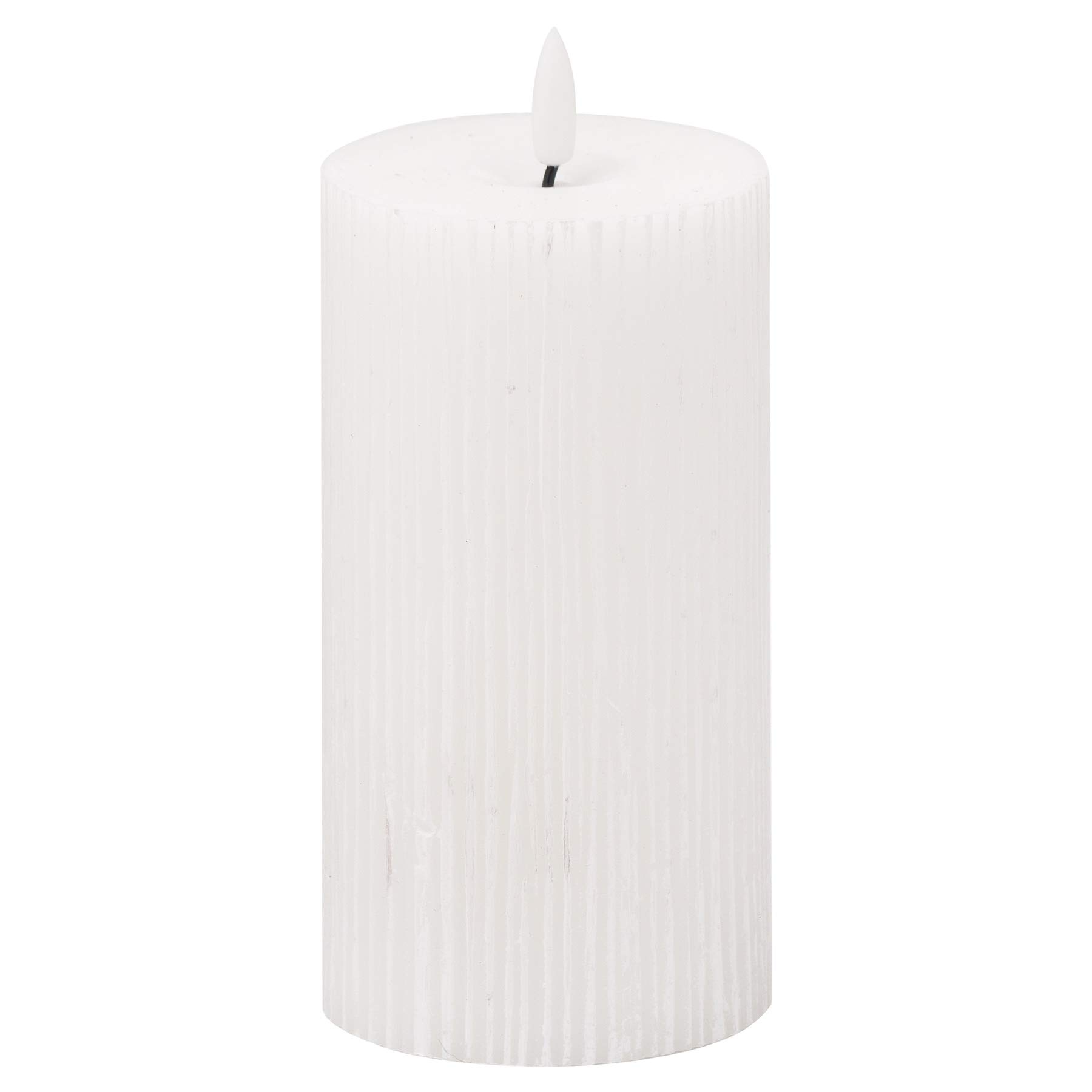 Hill 1975 20871 Luxe Collection Natural Glow 3x6 Textured Ribbed LED Candle, Plastic, Wax, Mixed, One Size