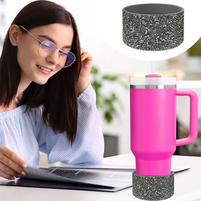 Miniatura 6 de Bling - Botas protectoras de silicona con purpurina, compatible con Stanley Tumbler de 20 a 40 onzas y botella de agua Hydro Flask de 12 a 24 onzas