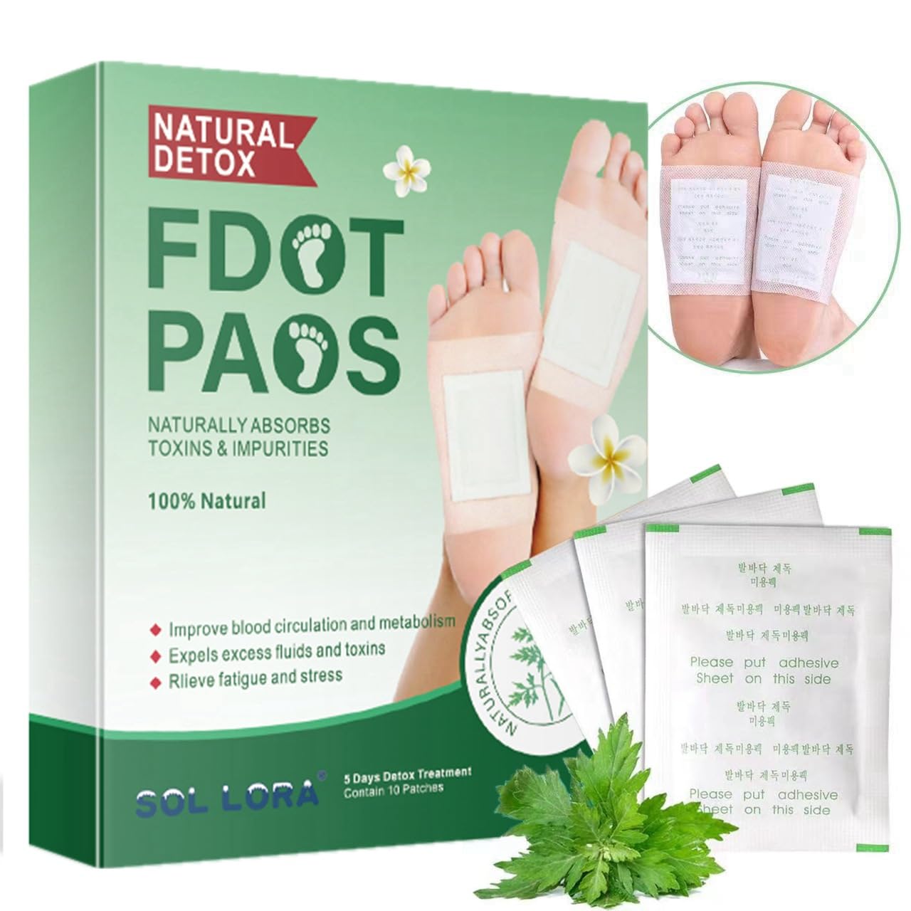 Foot Patches, Natural Organic Feet Patches for Deep Sleep and Relieve Body Stress, 20 Pcs