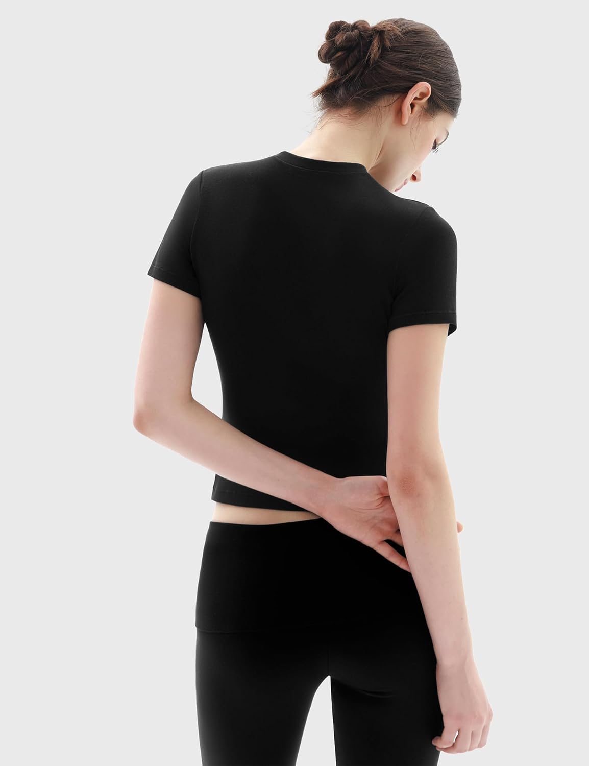 PUMIEY Women's 2 Piece Lounge Sets Short Sleeve Tops Fold-Over Flare Pants Casual Outfits Matching Set Nap Collection - Image 4