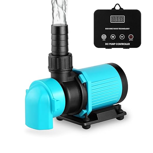 660GPH Aquarium Return pump with LCD display controller, DC 24V 25W aquarium pump for saltwater freshwater aquarium,fish tank,sump,20 speeds ECO Quiet Submersible and inline pump