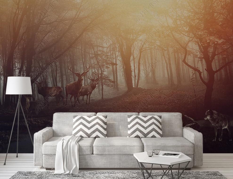 Papier Peint Intissé Cerf De Montagne Enneigé Poster Géant Mural Salon Chambre 150x105 cm