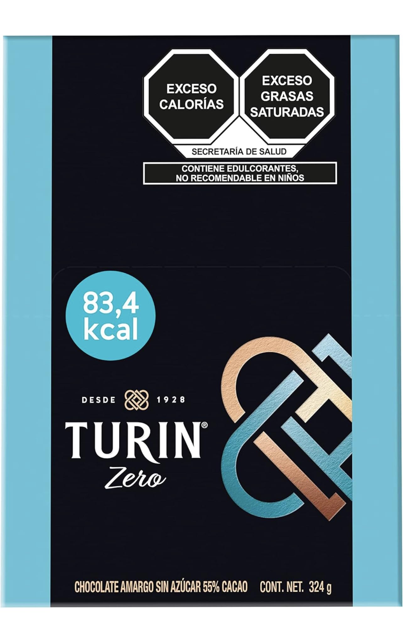 Turin Zero Sugar Chocolate Bars (18 pcs) keto Friendly