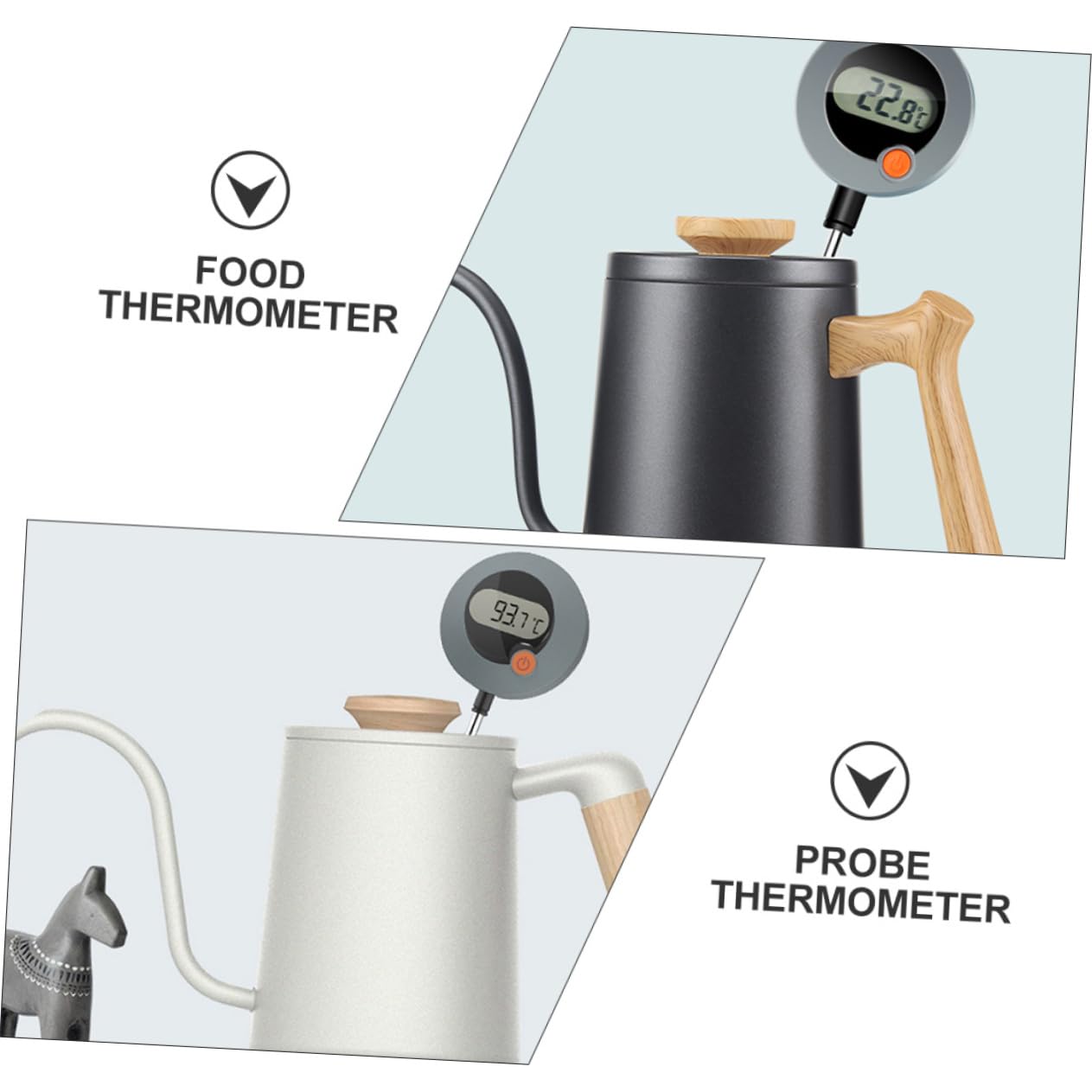 Cabilock Thermometer with Probe High Precision Kitchen Cooking Tool for Water Oil and Milk Magnetism Design for for BBQ and Grilling