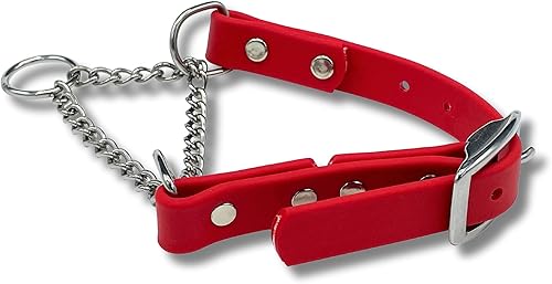 Vista 22 de Collar de Martingala para Perros, Biothane, Hardware de Acero Inoxidable, Sin Tirones, Fabricado en Estados Unidos, Grado Profesional, XXS, Negro