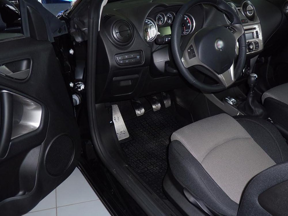 Pedali Con Poggiapiede In Acciaio per Alfa_Romeo MITO - 4 Pezzi Pedana Pedaliera Poggapiedi Pedaliere Sportiva Gas Copripedale Freno Frizione Tuning