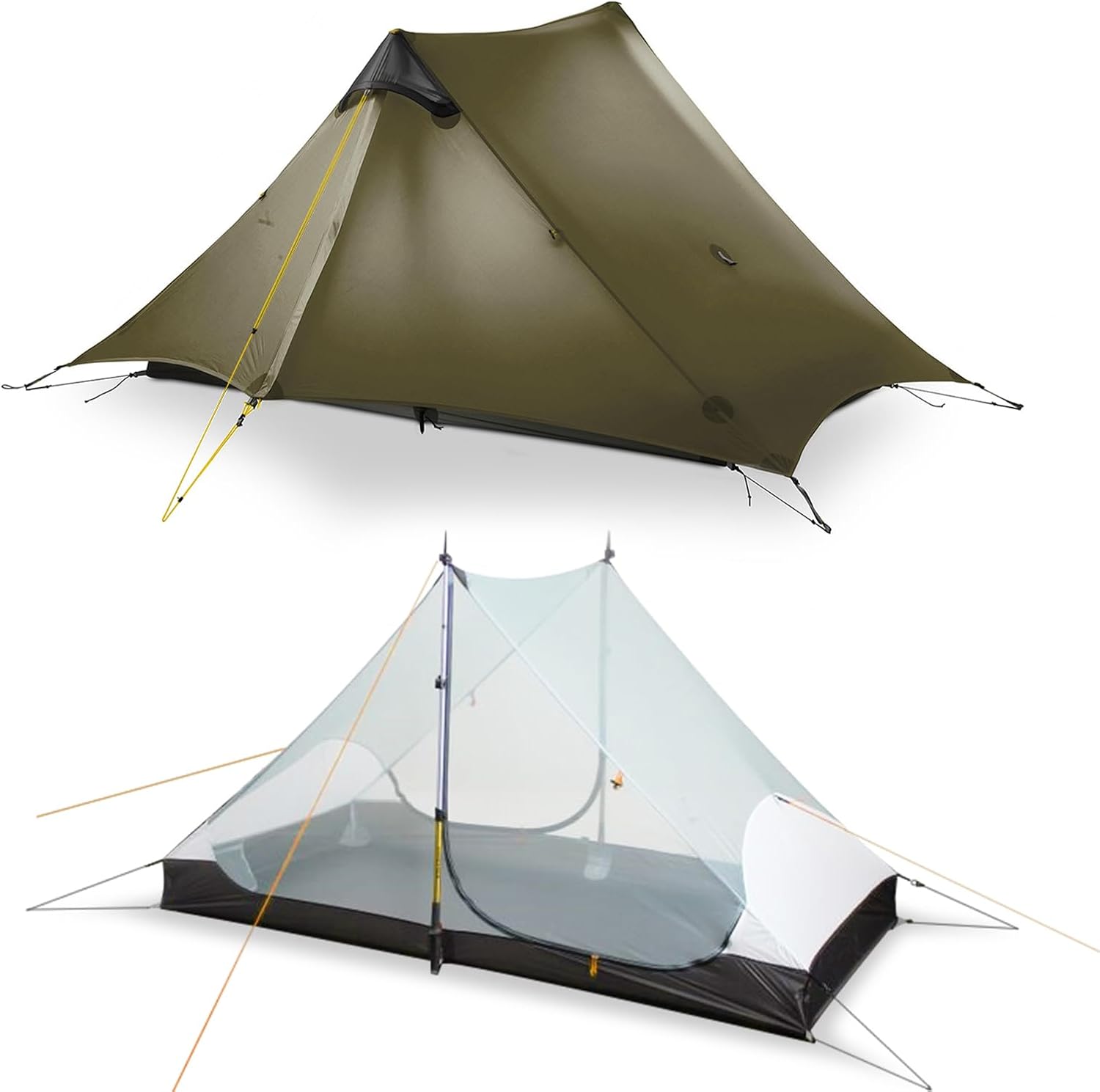 LANSHAN Ultralight Tent 3-Season Backpacking Tent for 1-Person or 2-Person Camping, Trekking, Kayaking, Climbing, Hiking LANSHAN Ultralight Tent 3-Season Backpacking Tent for 1-Person or 2-Person Camping, Trekking, Kayaking, Climbing, Hiking