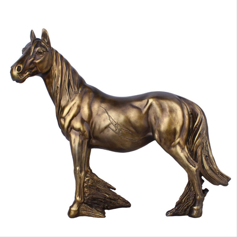 Figurine en résine peinte à la main effet bronze pour salon