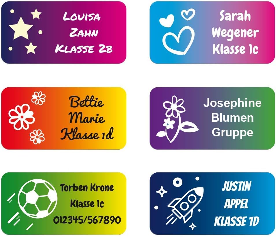  foliado® kids Namensaufkleber Kinder XXL bis zu 3-zeilig Etikett 