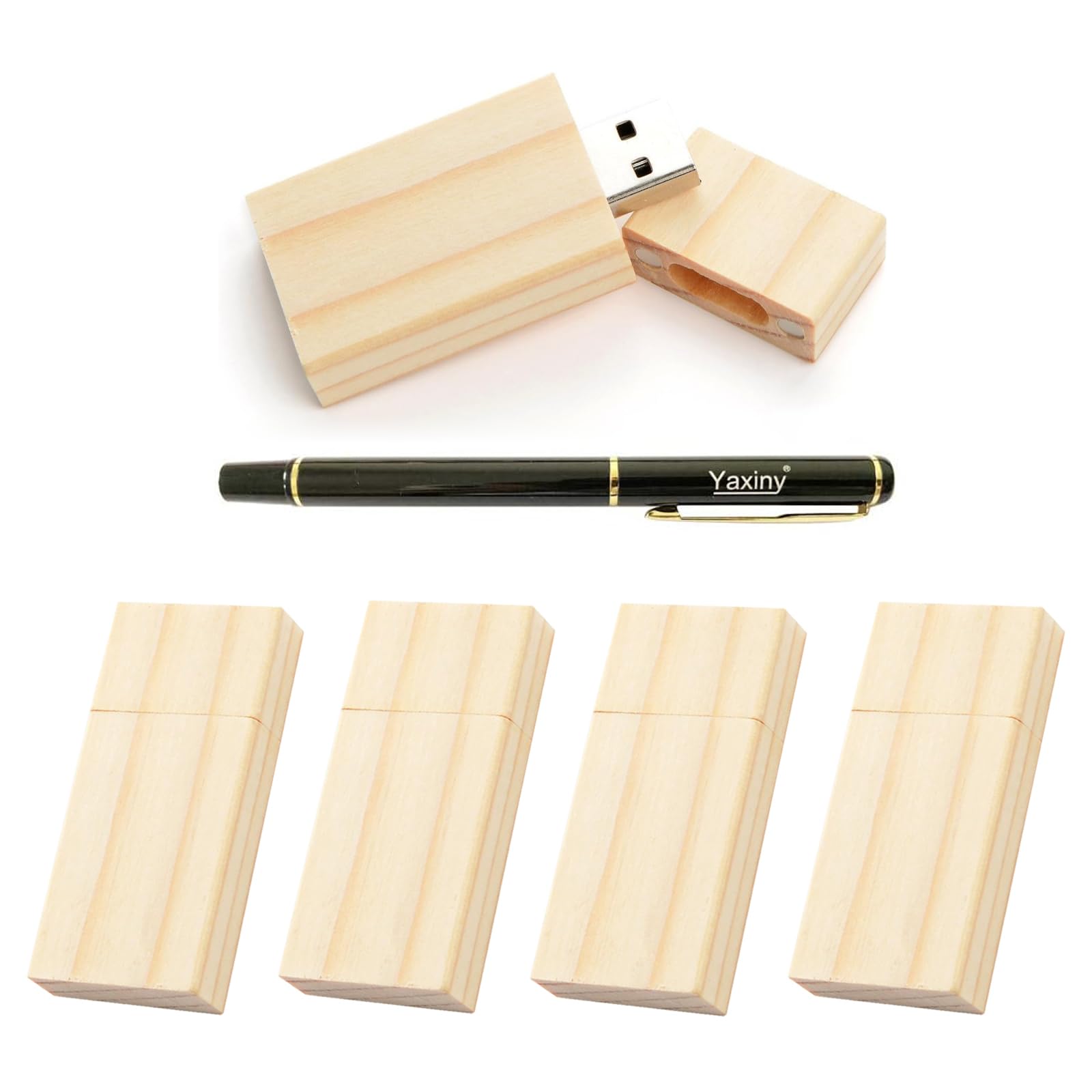 Confezione da 5 unità flash USB da 8 GB in legno d'acero 3.0 Chiavetta USB Flash Drive Memory Stick Data Storage Pendrive Disk
