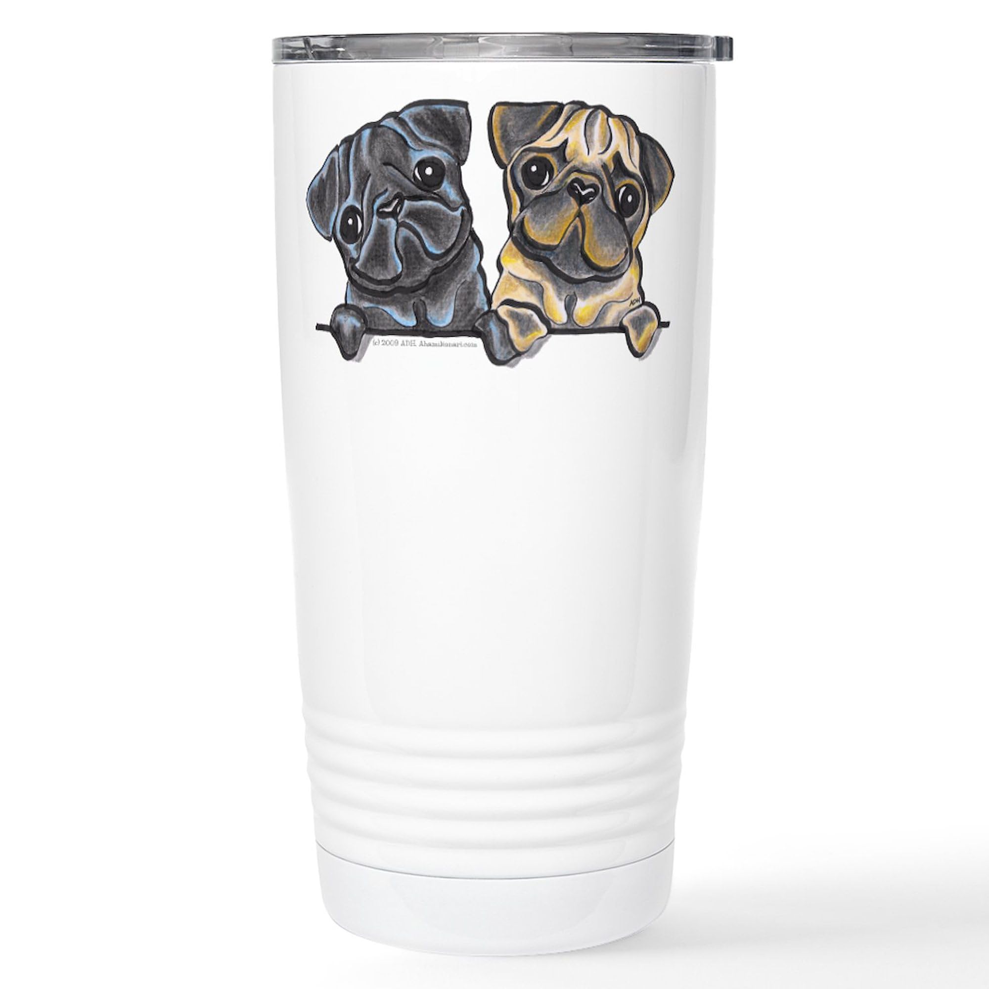 CafePress Pug Pals Stainless Steel Travel Mug 20 oz. Insulated Stainless Steel Coffee Tumbler