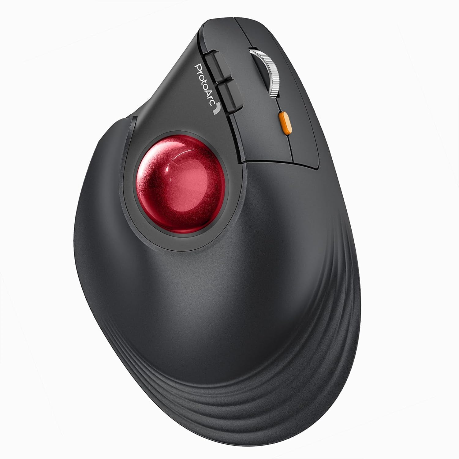 ProtoArc Vertical Wireless Trackball Mouse, EM05 NL Bluetooth Ergonomic Rollerball Mouse Rechargeable Computer Laptop Thumb Mice, 3 Device Connection, Compatible with iPad, Mac, Windows, PC-Red Ball-image-10