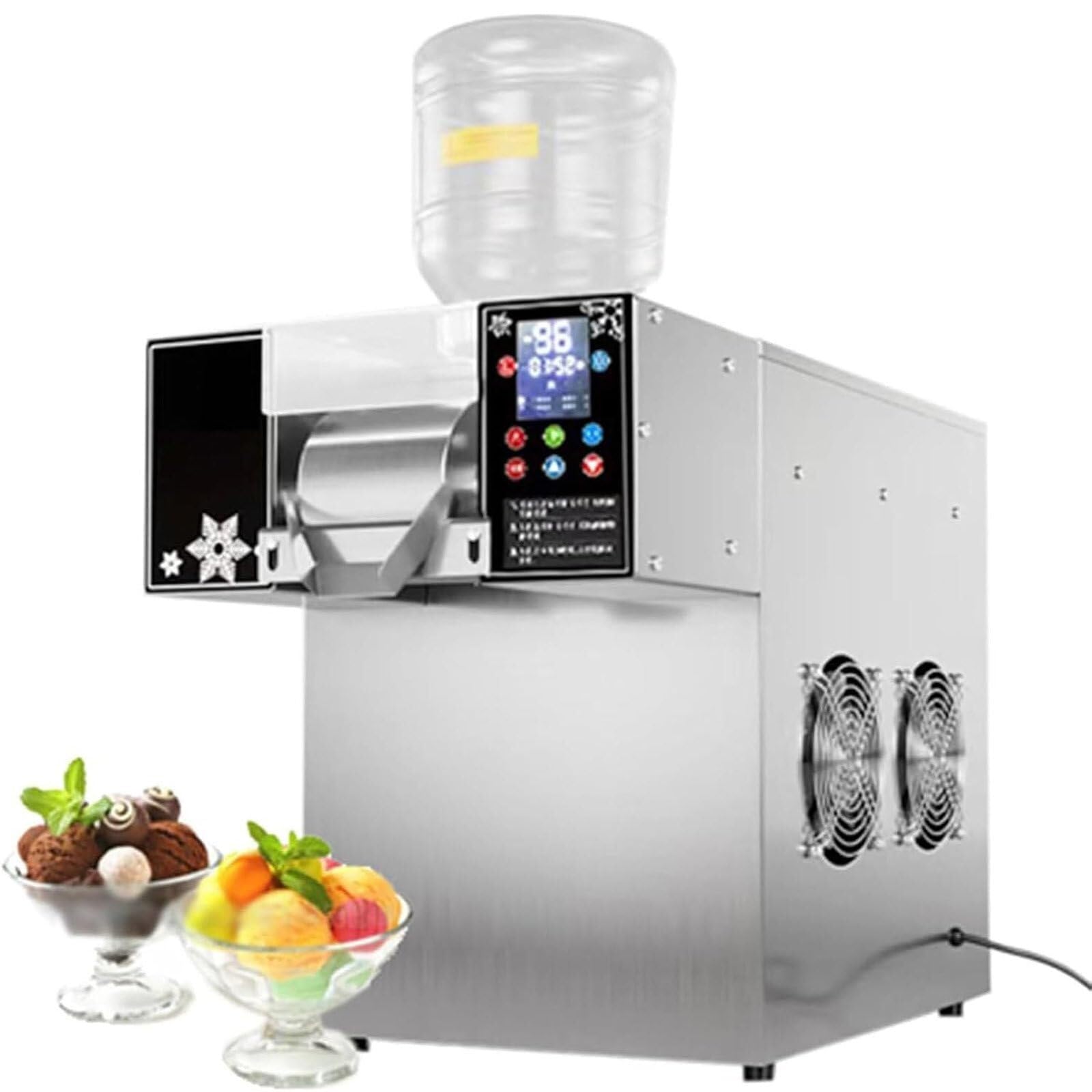 Máquina de Hielo raspado, máquina de Hielo en Copos de Nieve, refrigeración por Aire for Tiendas de postres, Food Trucks, restaurantes, Tiendas de té con Leche, etc.(Smartmodel,60kg)