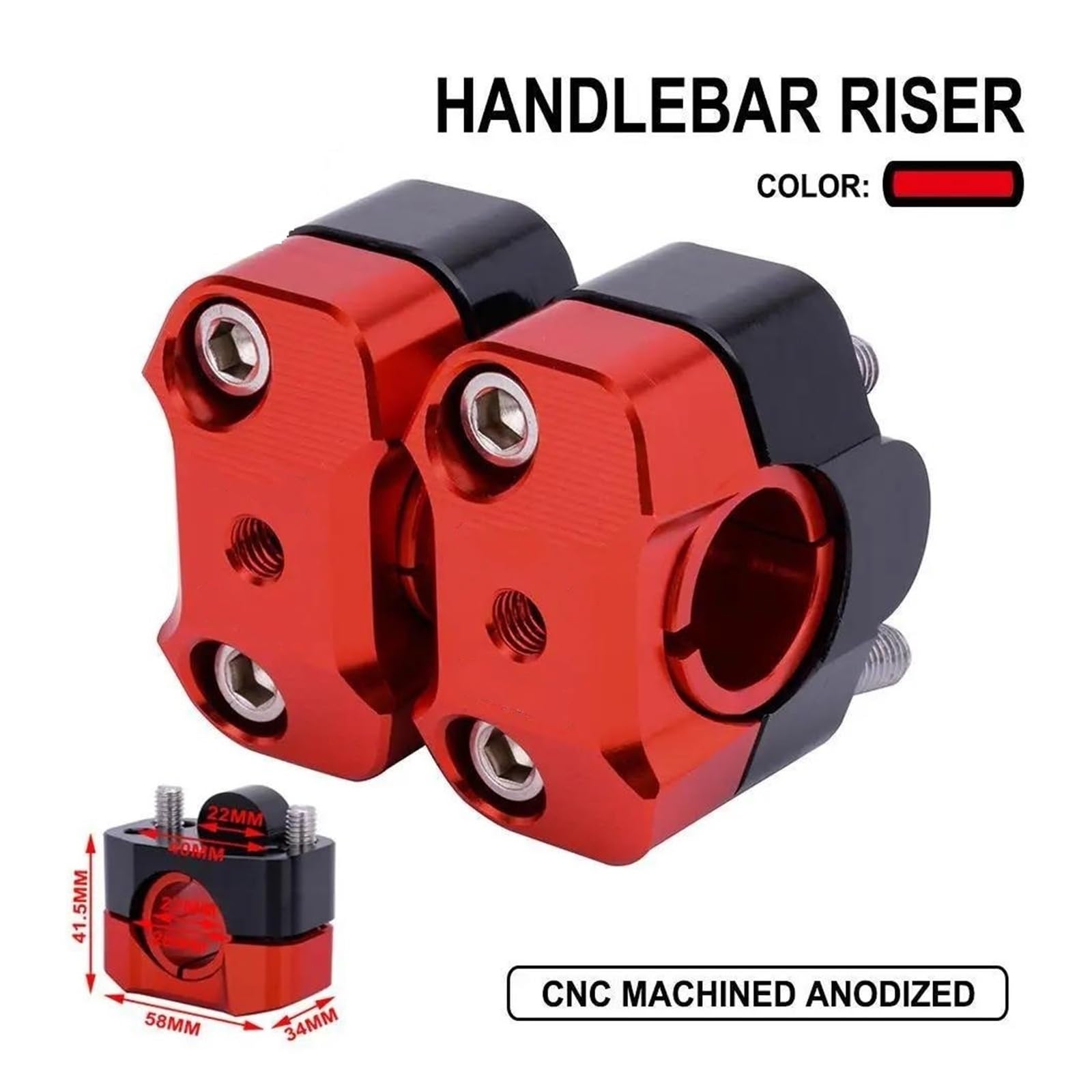 Lenker-Riser 22MM 28MM Universal Motorrad Klemme Lenker Riser Handle Fat Bar Mount CNC Für Suzuki Dirt Pit Bike Etc. Lenkerklemme