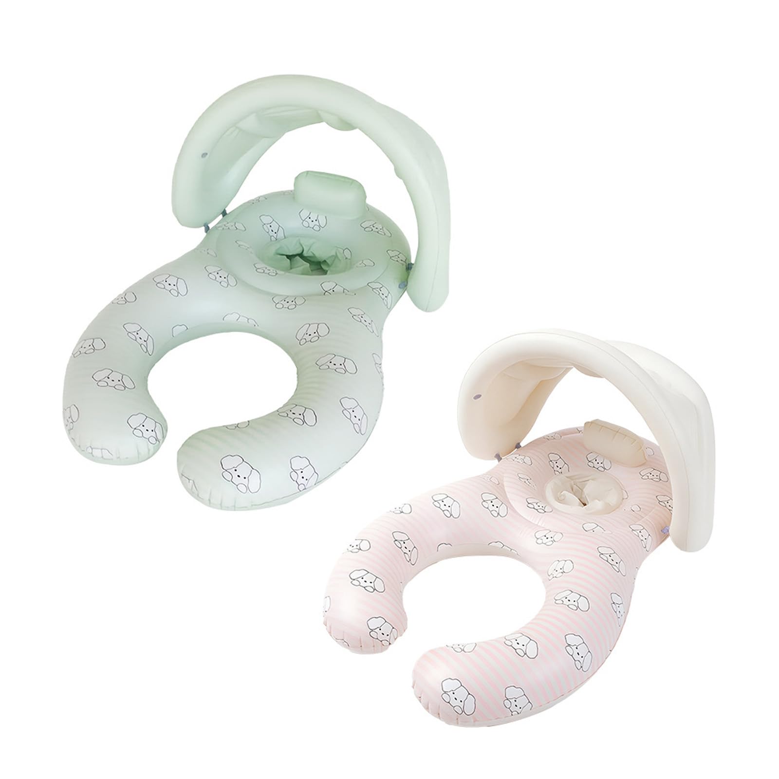 Bouées de Natation interactives Parent-Enfant avec Impression de Chien Amusante, Jouet Flottant Gonflable Portable de 115 cm pour piscines et Vacances, Double Flotteur de Natation pour