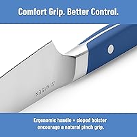 Vista 5 de Misen - Cuchillo utilitario de 5.5 pulgadas – Acero inoxidable AUS-10 japonés de alto carbono – Hoja híbrida alemana y japonesa – Cuchillo de cocina