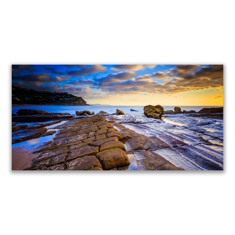 Toile imprimée 120x60cm Tulup pour transformer un mur vide en paysage de plage moderne