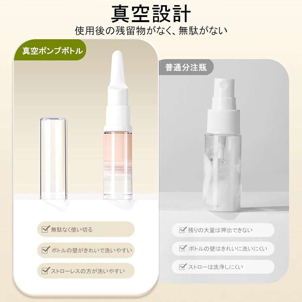 Amazon.co.jp: 真空ポンプボトル 5ml 2個 エアレスポンプボトル