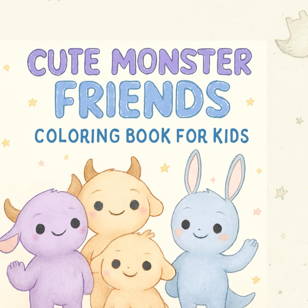 Cute Monster Friends Coloring Book for Kids