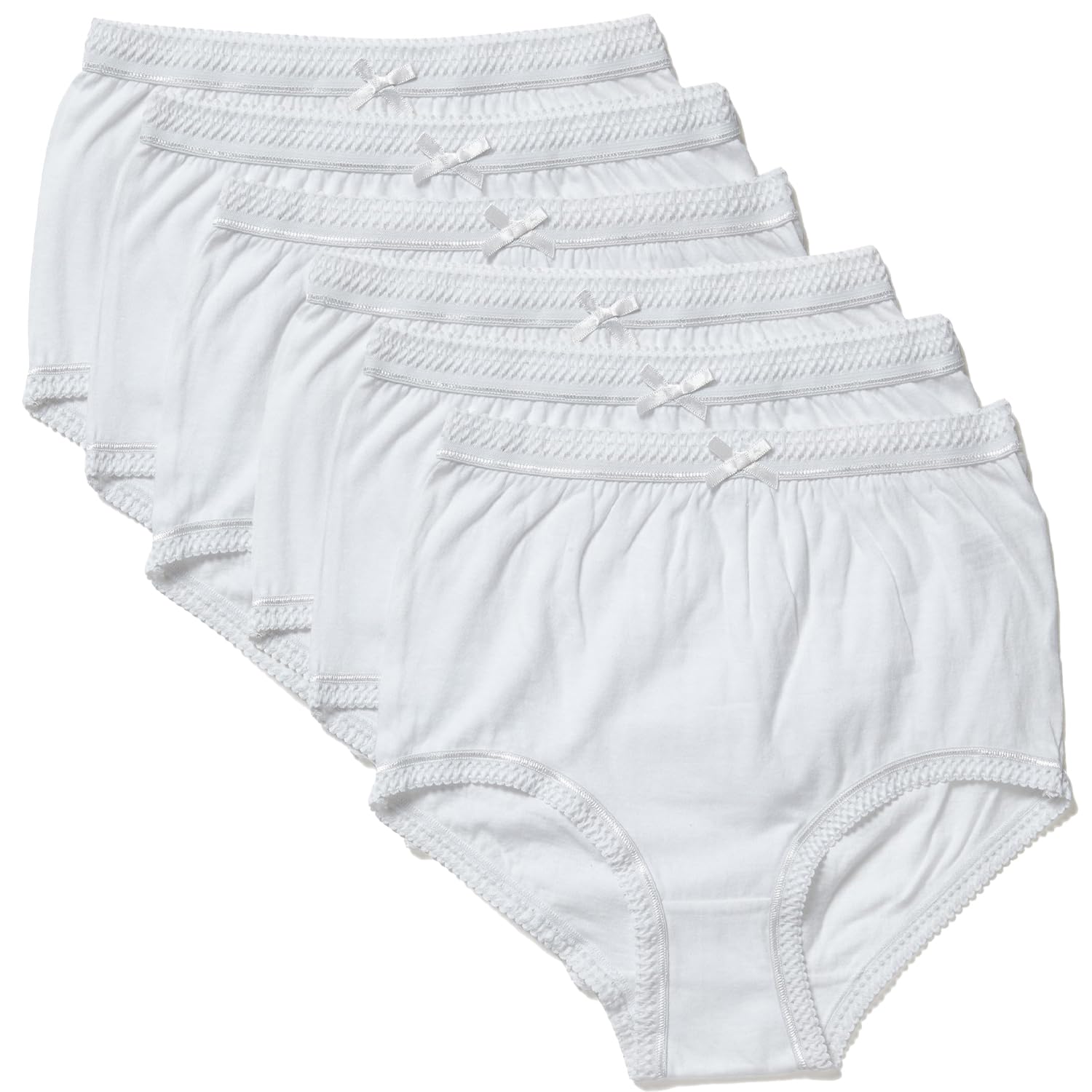 Undercover Ladies 6 Pack Cotton Full Briefs MA12588 White 24-26