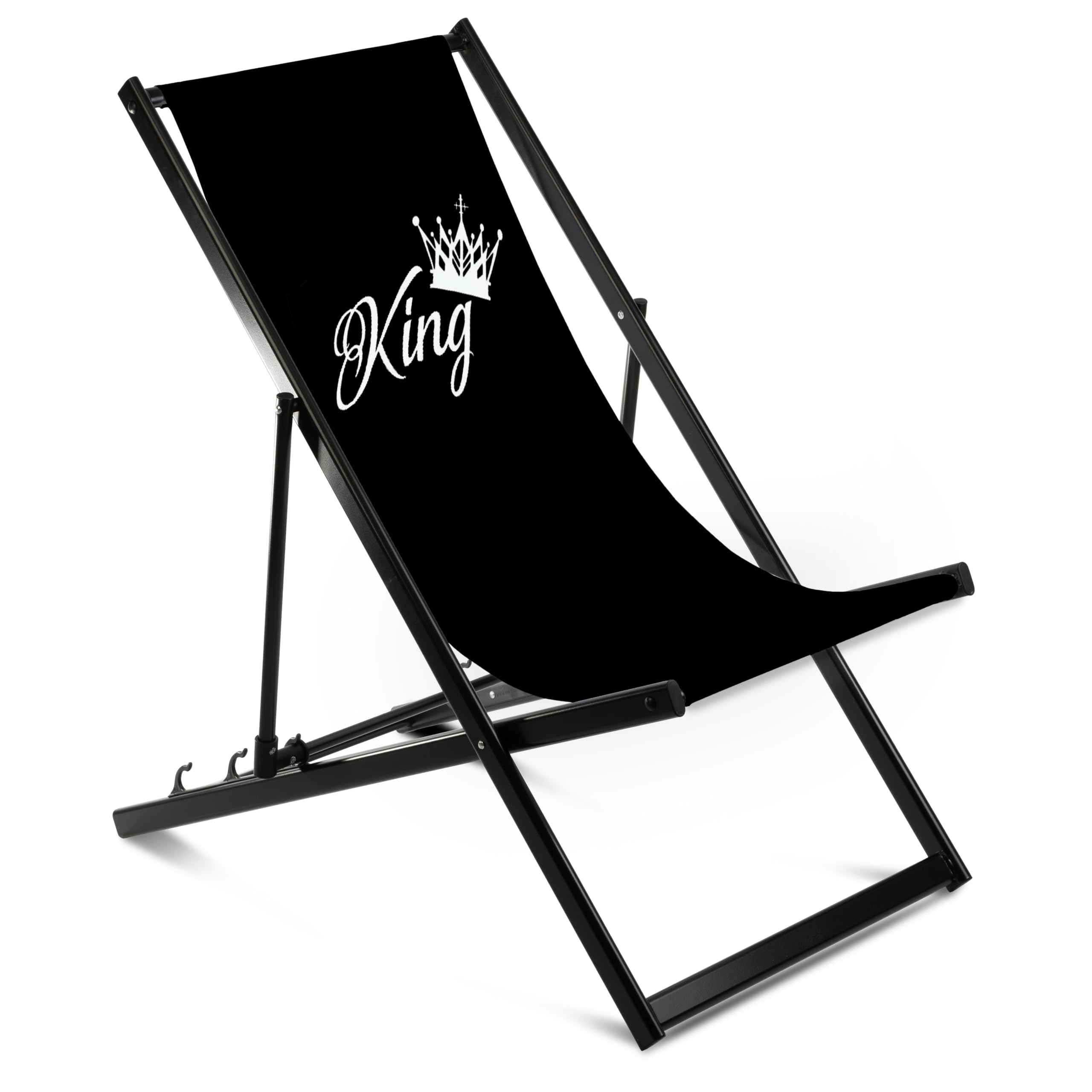 Ferocity Tumbona plegable de aluminio sin reposabrazos, tamaño único, plegable, con funda de cambio, diseño King [119]