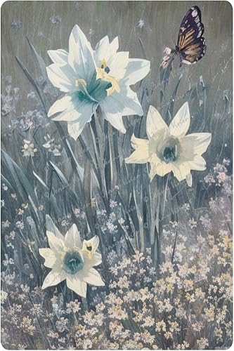 Zomyto Funny Kitchen - Letrero de metal retro con diseño de flor y mariposa, letrero de aluminio floral vintage para el hogar, cocina, restaurante