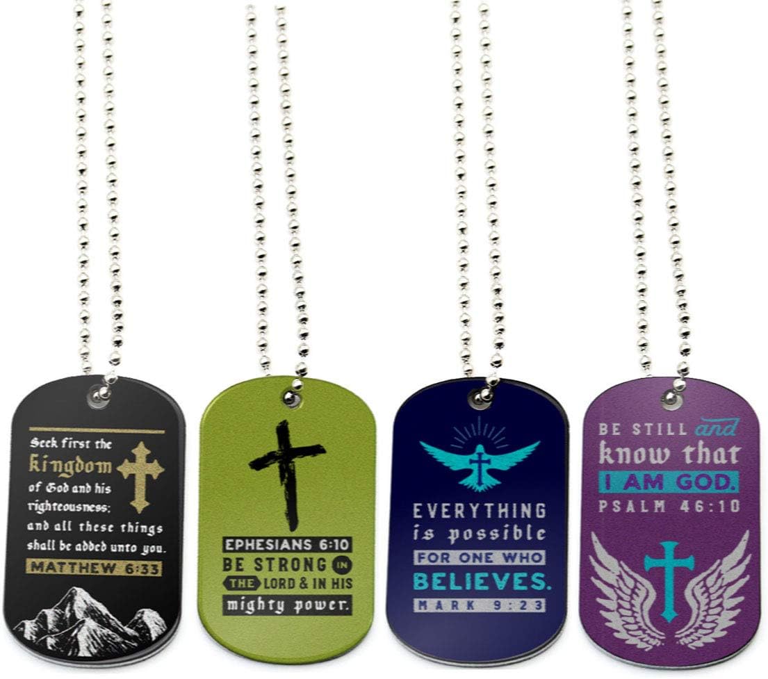 Religious Dog Tag Necklaces Assorted Colors, Pack Kuwait Ubuy