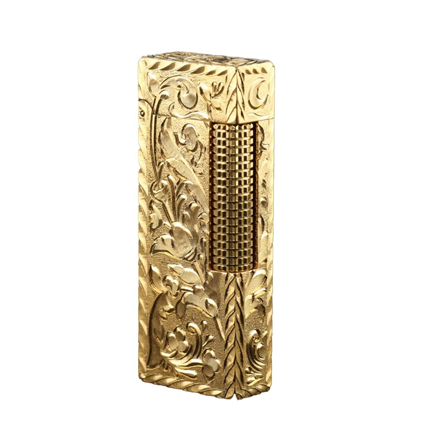 Retro kerosene lighter open flame lighter with three-dimensional carved patterns The flame size can be adjusted by filling