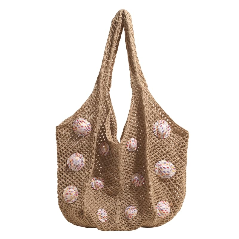 LYEAA Bolso de hombro de tejido Huecar Bolso de viaje al aire libre (caqui)