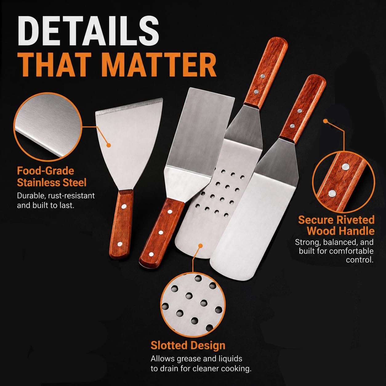 Set di 4 Spatole Barbecue per MHP/Modern Home Products AMCJ AMC