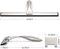 Vista 2 de Hiware Escobilla de ducha multiusos para puertas de ducha, baño, ventana y cristal de coche, acero inoxidable, 10 pulgadas