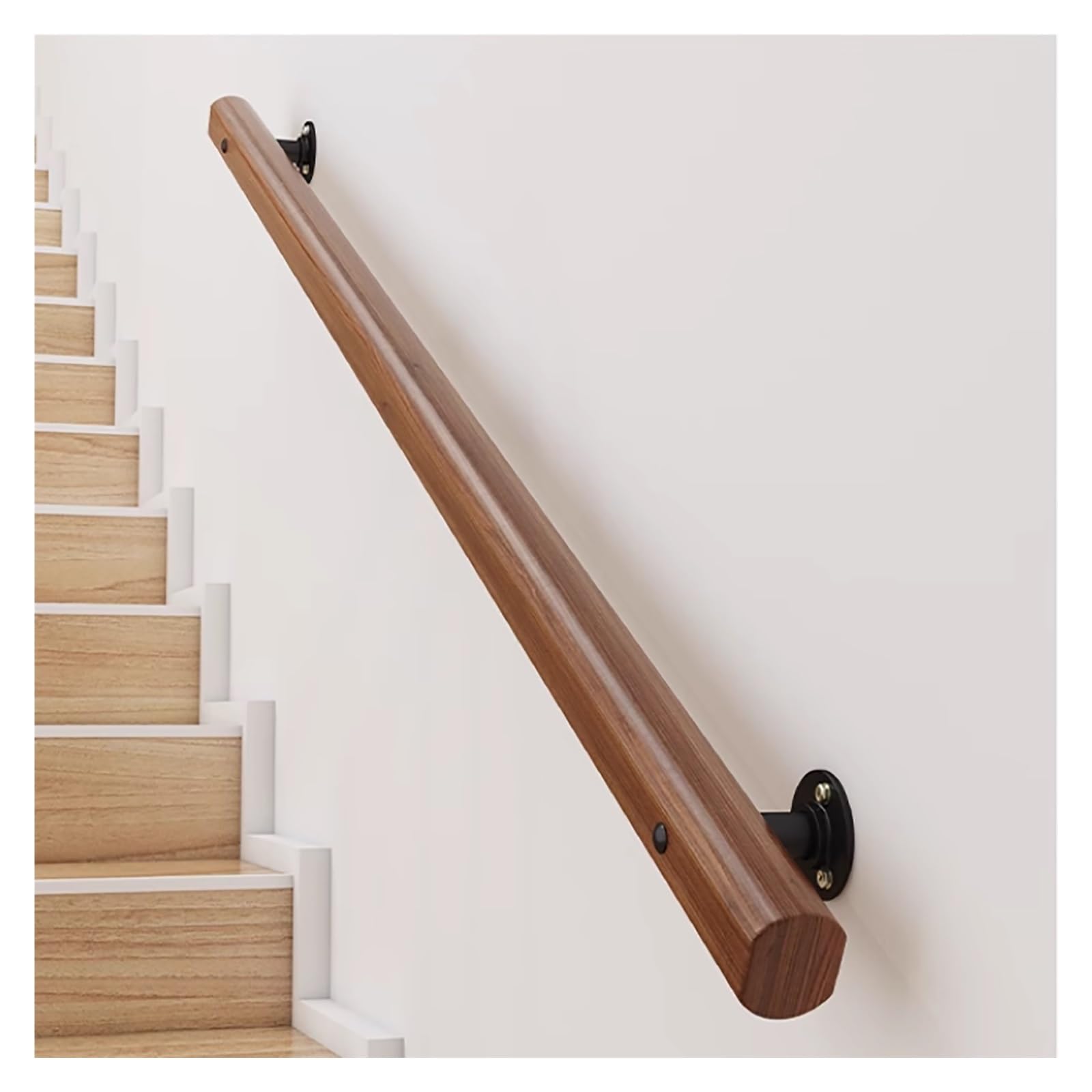 Rambarde d'escalier en bois robuste de 3,3 m avec fixations haut de gamme