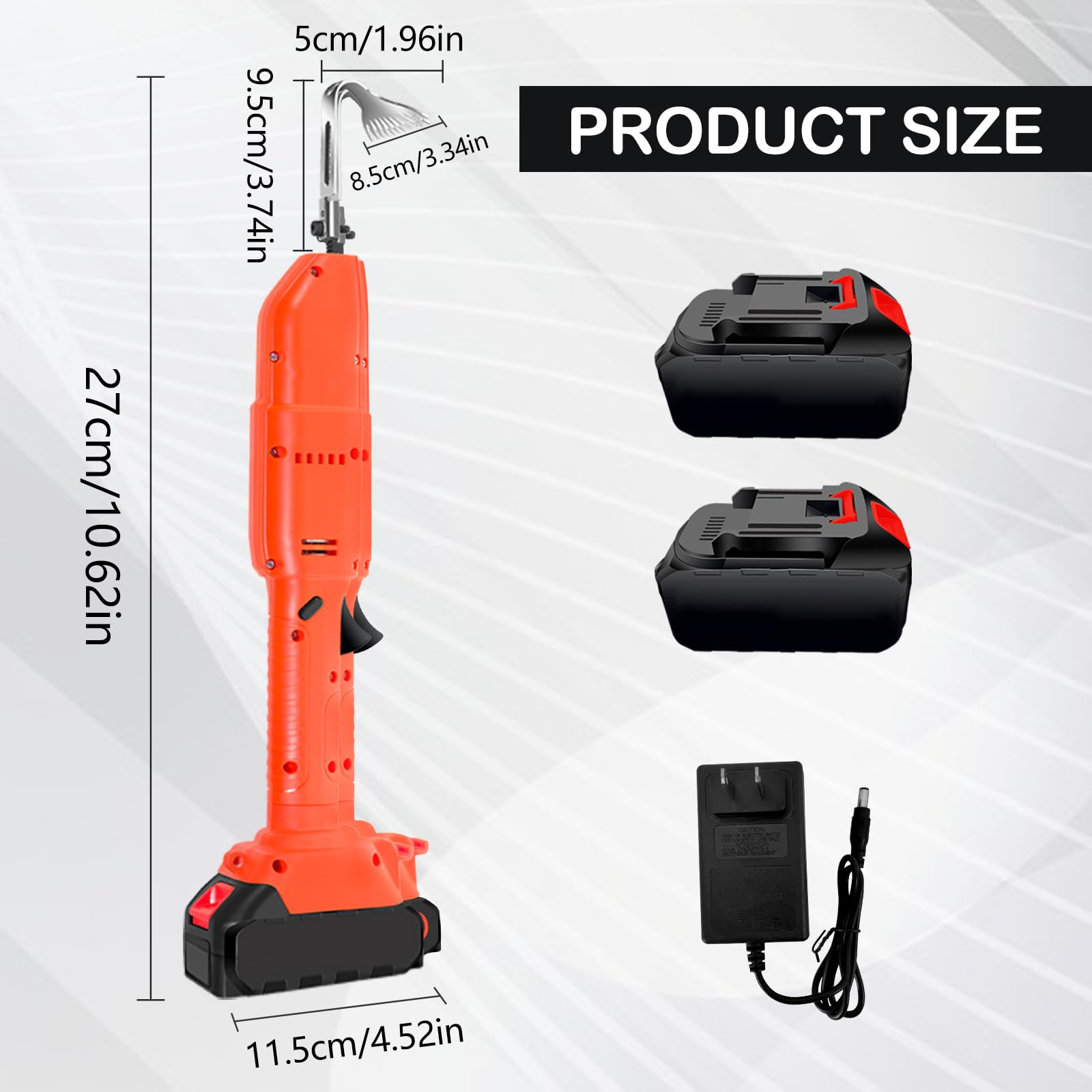 Motoazada, Motocultor de 21 V con Batería de Litio Recargable Motoazada de 2500 RPM con Doble Interruptor Herramientas de Jardín con Profundidad de Trabajo de 30 mm para Aflojar Tierra Y Desherbar