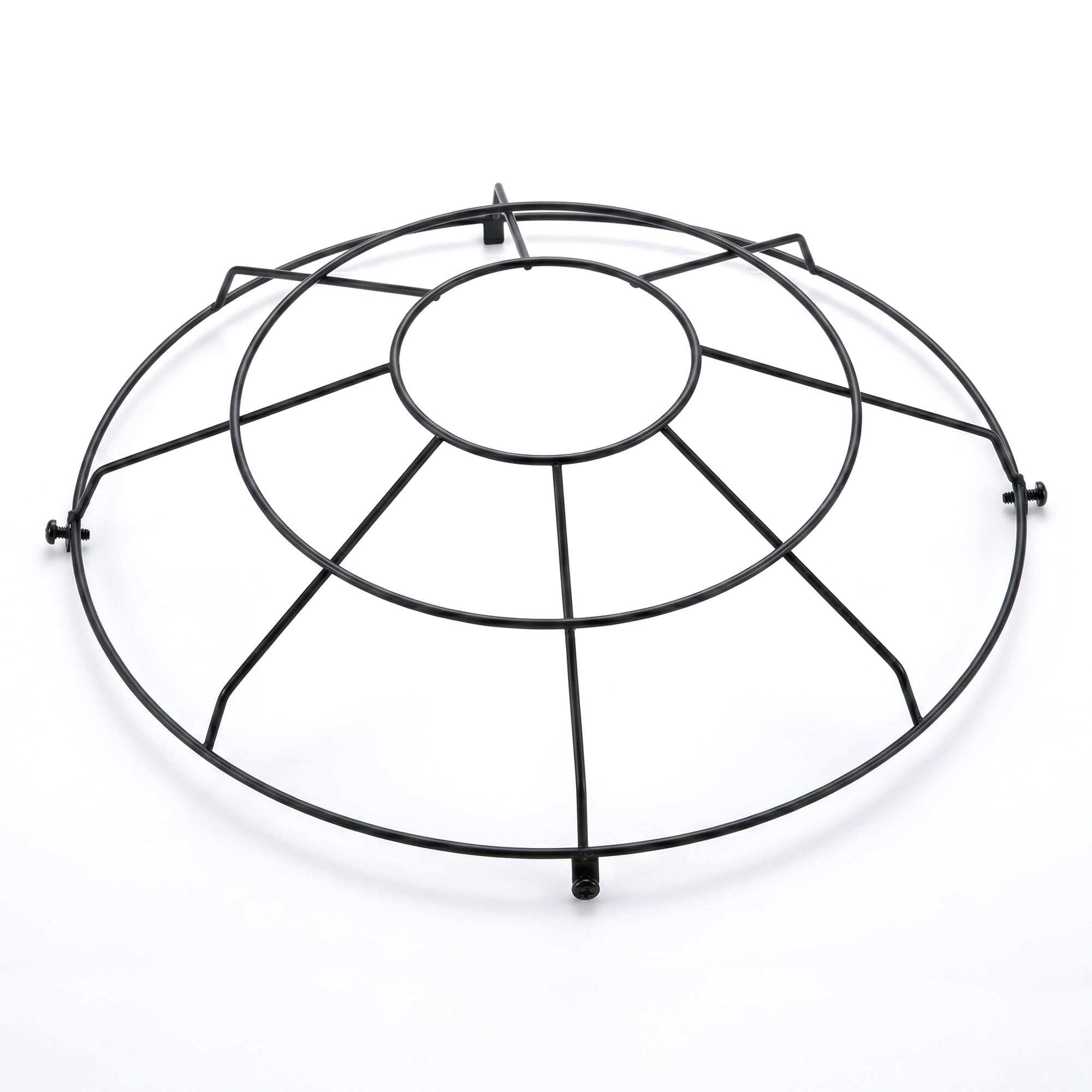 Modern Metal Wire Lamp Shade Frame for Ceiling Light & Pendant Lamp Easy Fit Replacement Lampshade Ring Black Decorative Light Cover for Home, Bedroom, Living Room