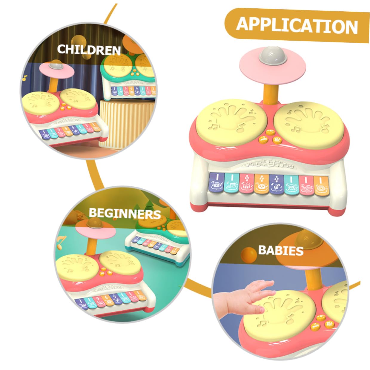Multifuncional Instrumento de Percusión Infantil Rosa para Niños | Plástico, 3 Pilas Aa No Incluidas, Coordinación Ojo-mano y Destreza Digital, para Peques y Edades Tempranas