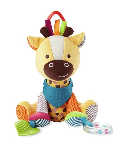 Skip Hop Bandana Buddies - Juguete de actividad y dentición para bebés con sonajero y texturas multisensoriales jirafa