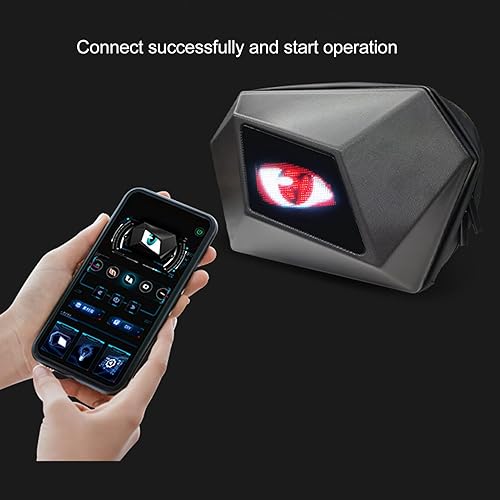 Miniatura 8 de KIMISS Mochila de caballero LED, mochila universal con pantalla LED con control de aplicación, impermeable, ajustable, correa de hombro USB 5V,