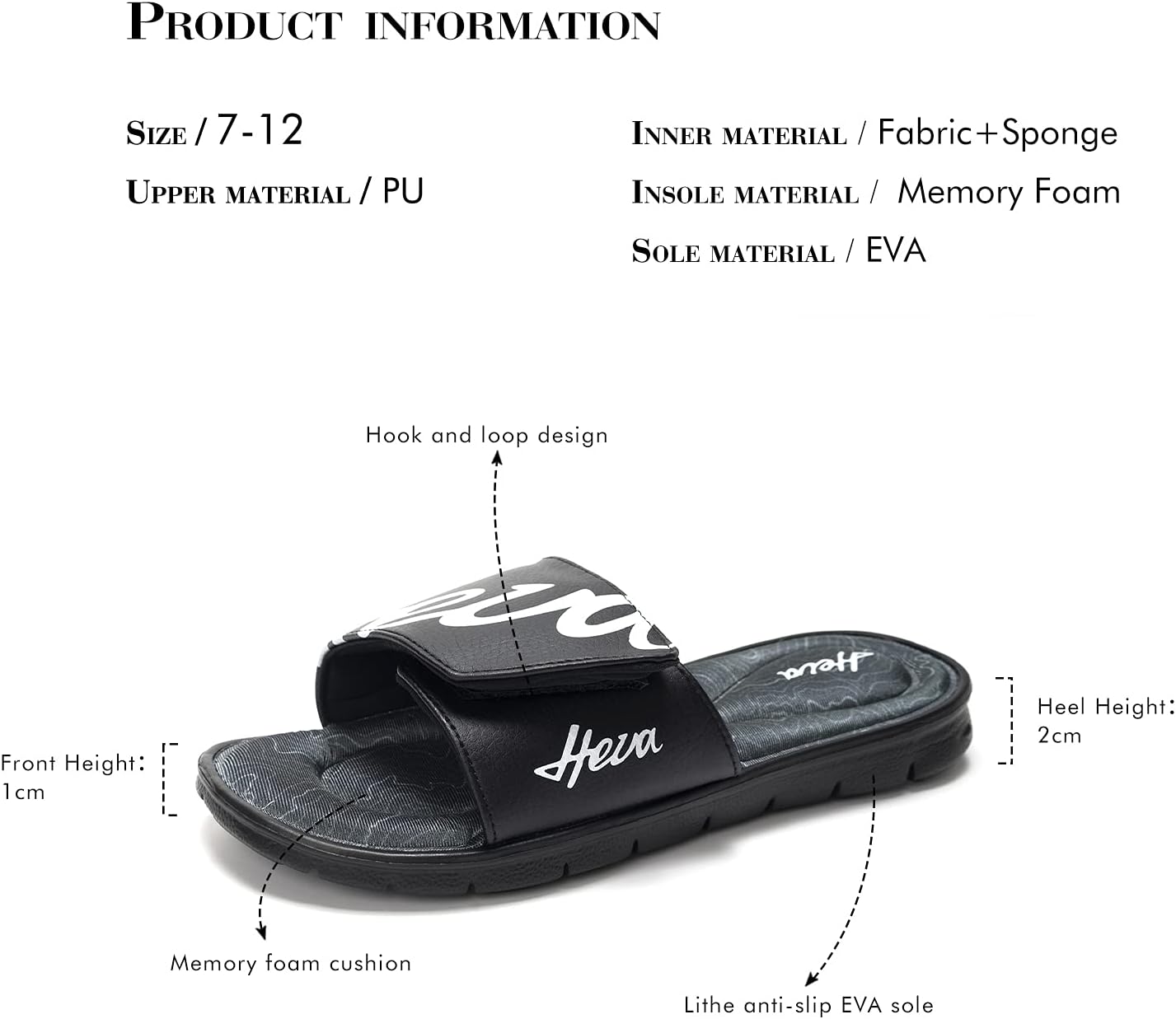 FUNKYMONKEY Memory Foam Sandals for Men, Outdoor Adjustable Comfort Graphic Strap Slide Sandals - Image 6