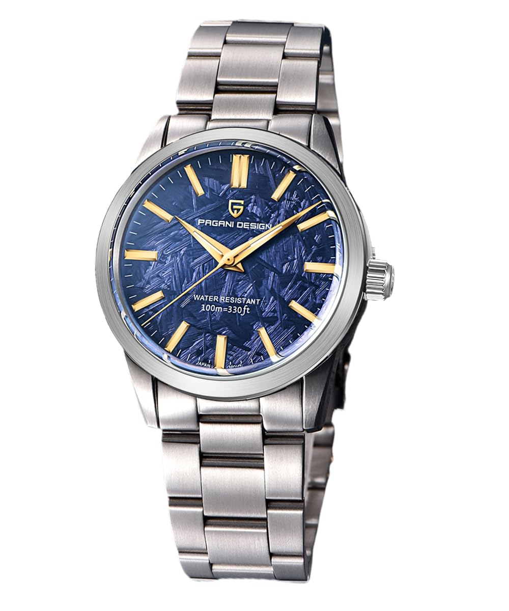 OrizontimePagani Design Watches for Men, 38mm Dial, Stainless Steel, 100m Waterproof, Quartz, VH31 Movement