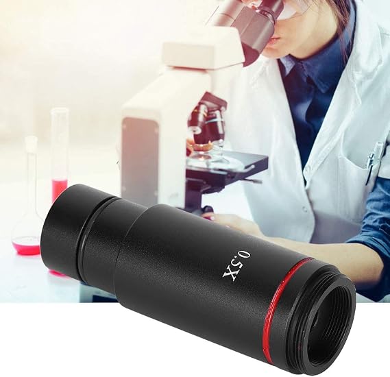 Universal 0.5X Microscope Camera Adapter Lens for CCD Camera - C-Mount Reduction Lens Compatible with Electronic Eyepiece 25mm for Science Lab Imaging