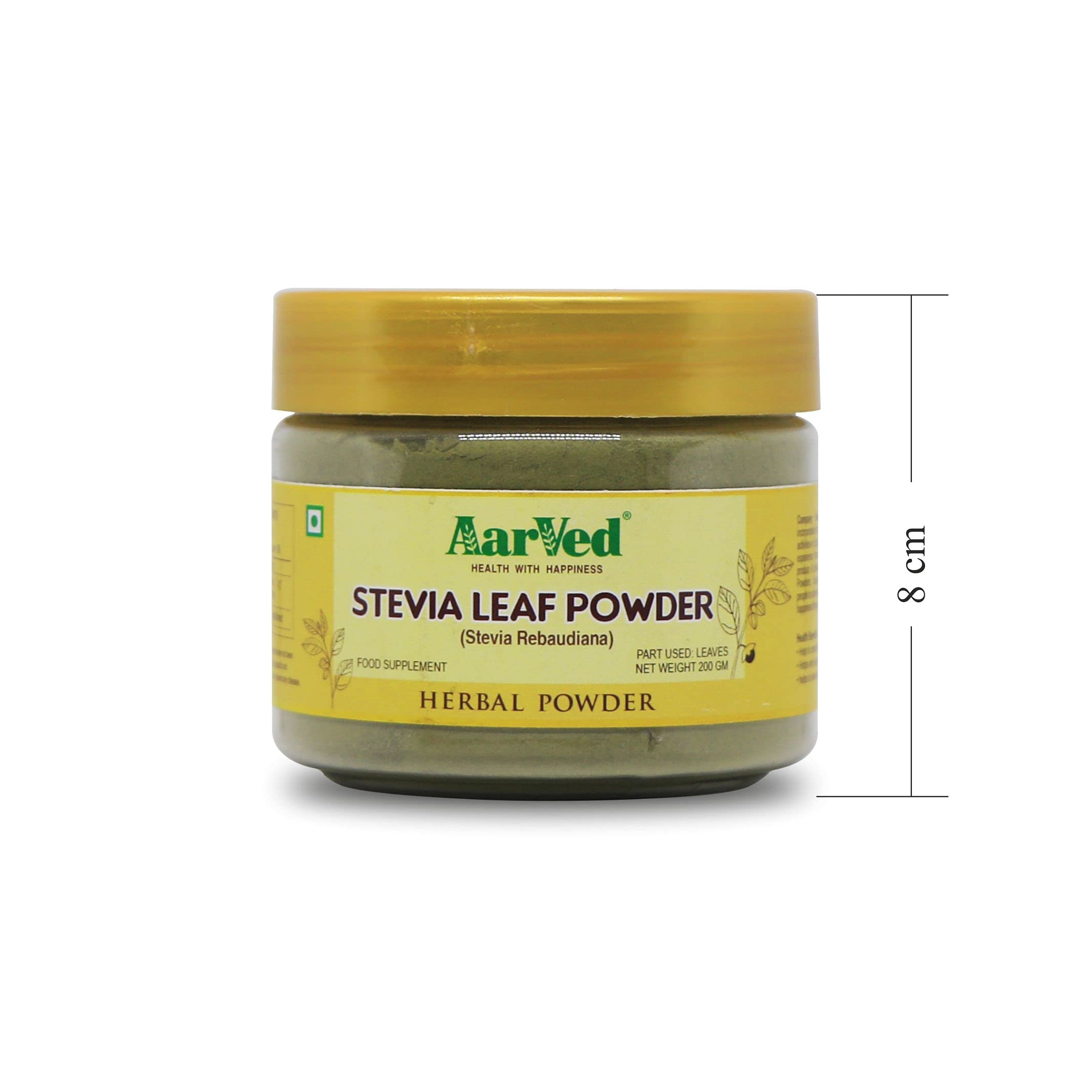 AarVed Natural Stevia Leaf Powder (200g, Pack of 1) Plant Based Sweetener | Zero Calorie Sugar Substitute | Stevia Rebaudiana Powder for Tea, Coffee, Baking & Beverages | Herbal Sweetener 4