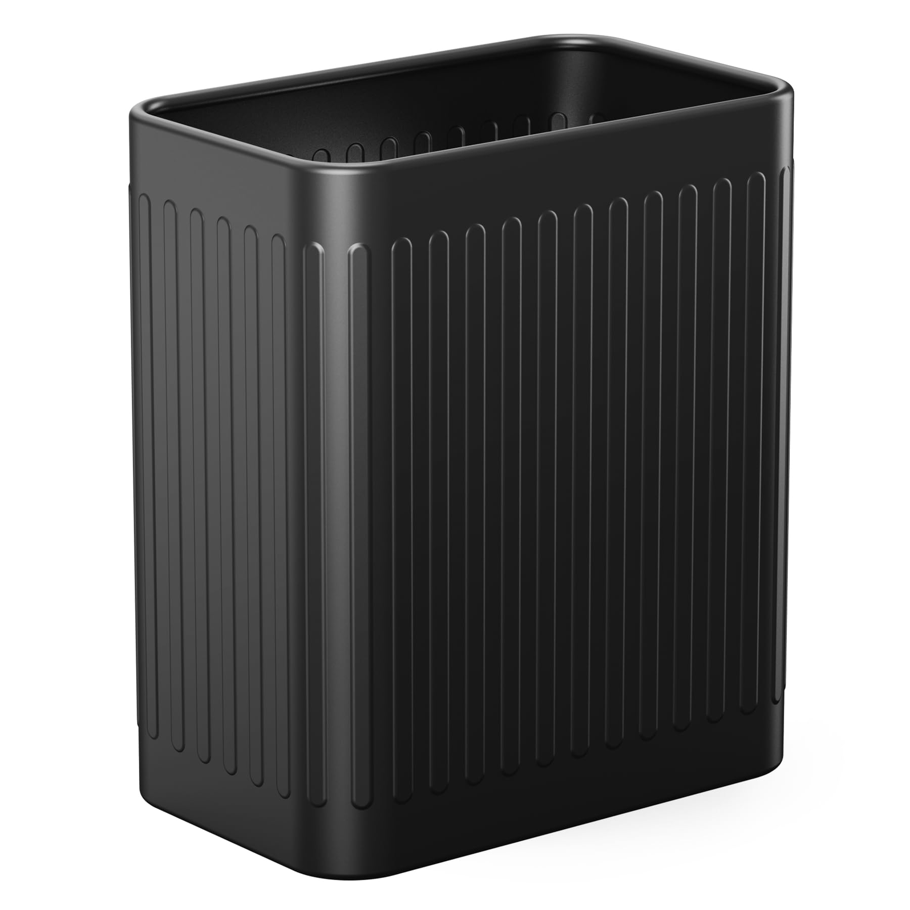 TrashAid Small Bathroom Trash Can 2 1 Gallon Black Bathroom Garbage Can Stainless Steel Waste Basket for Office