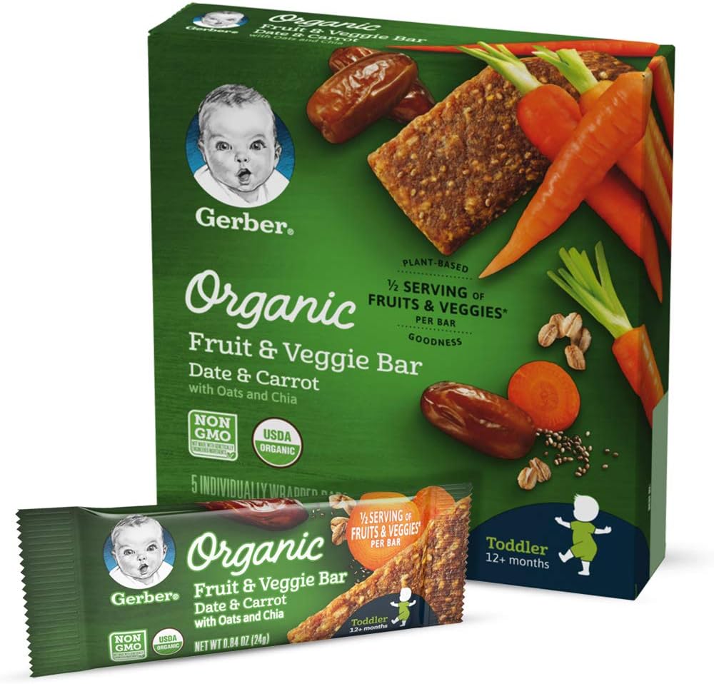 Gerber Organic Fruit & Veggie Bar Date & Carrot, 4.2 oz