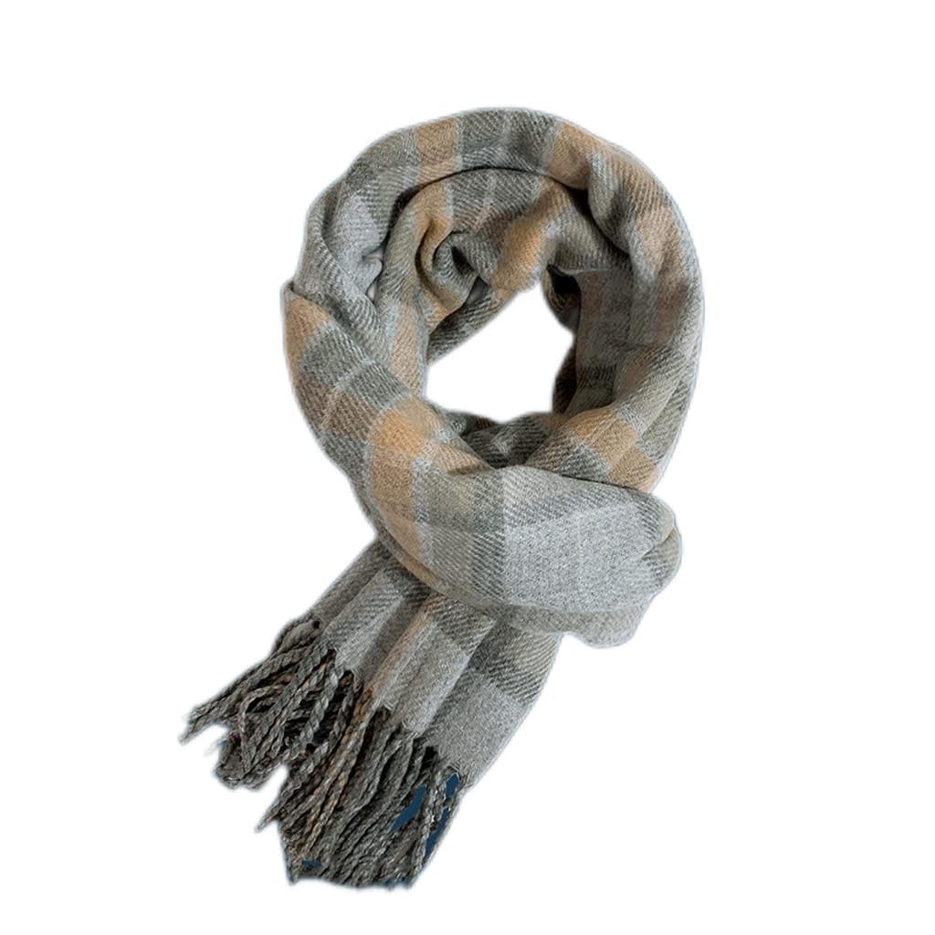 Bufanda, Versión coreana de la bufanda a cuadros doble cara otoño e invierno for mujer, chal cálido, larga y suave