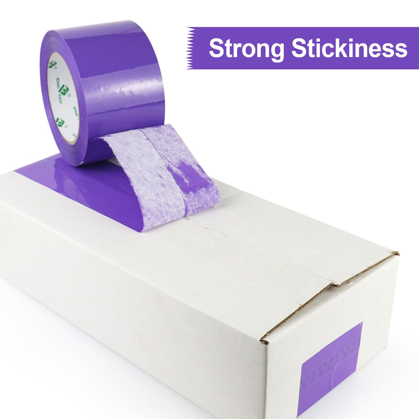 BOMEI PACK Cinta de embalaje morada de 3 pulgadas de ancho, 6 rollos de repuesto de cinta de envío de color morado para embalaje, mudanza y almacenamiento, 2.4 mil x 110 yardas, total 660 yardas