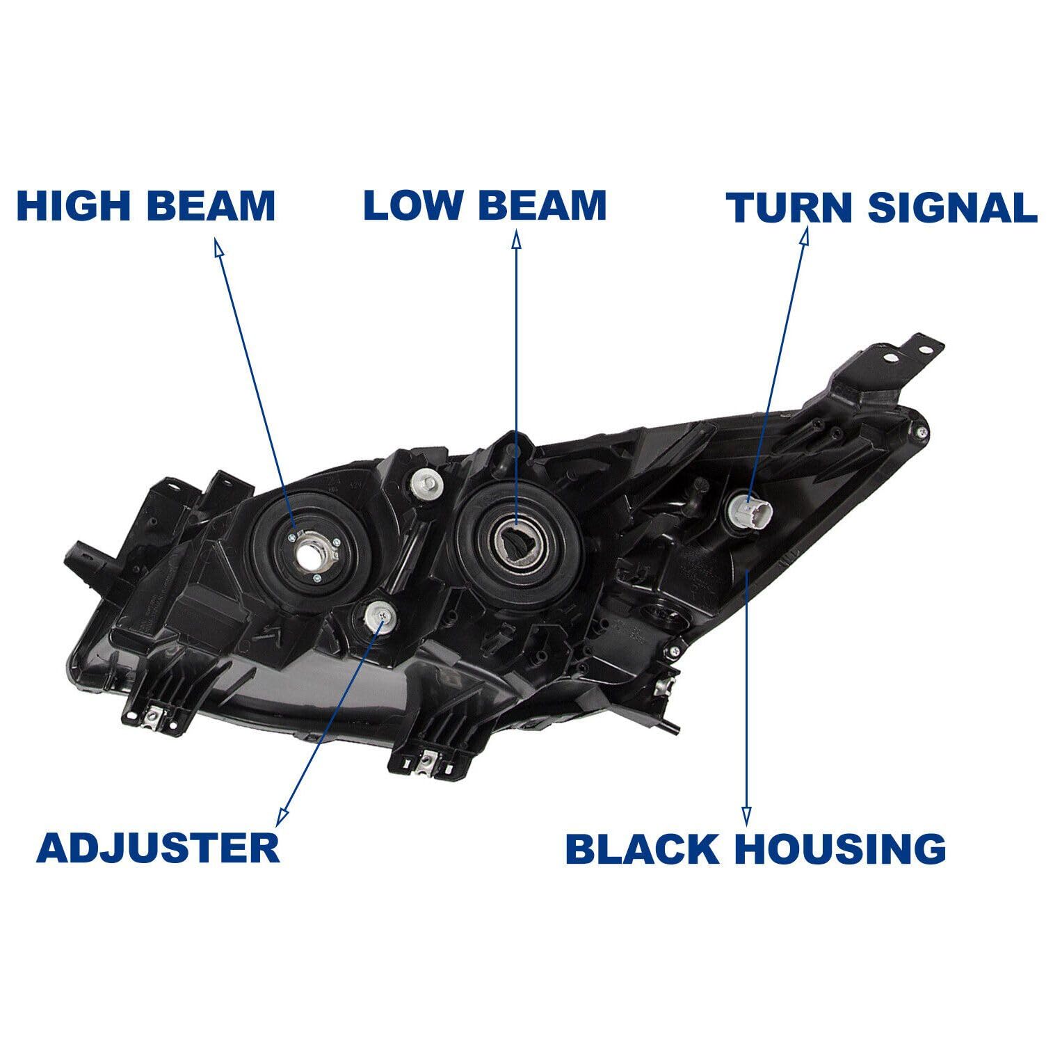 BZNJJPLS for Mazda 3 2010-2013 3 Sport 2010-2013 Headlights Set Left Right Pair Headlamp ABS Plastic (Housing/Polycarbonate (Lens -452