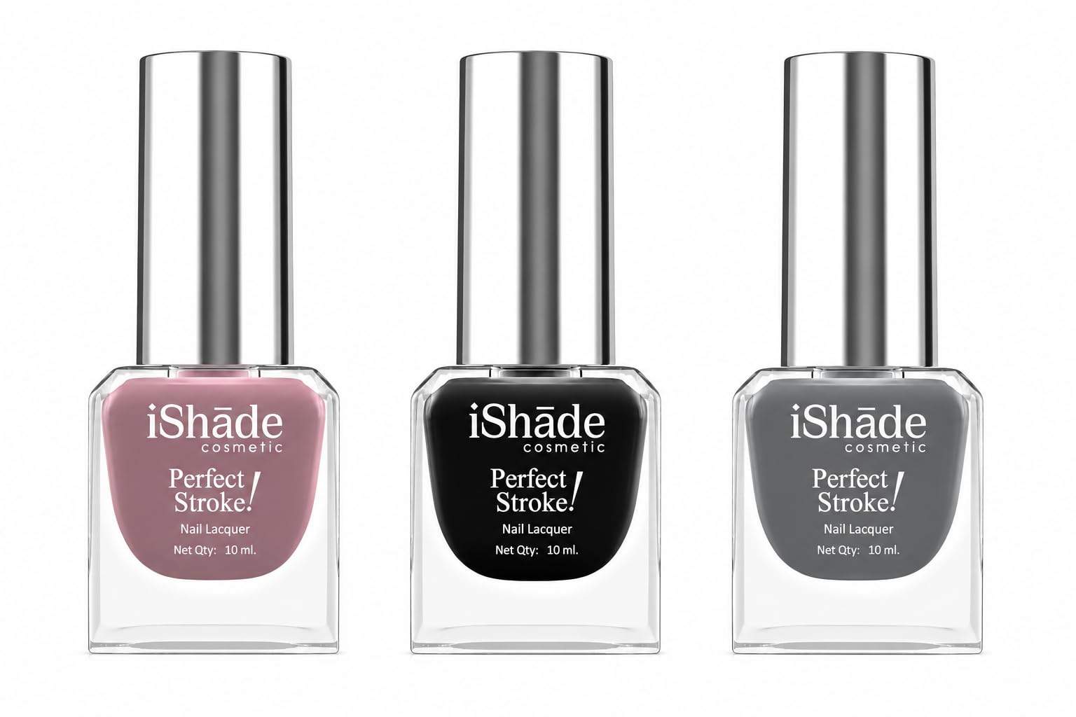 iShade Cosmetics 3 PCS Nail Polish Set for Women, Long Lasting Quick Dry Nail Paint Combo, Glossy Finish Nail Color Collection for Daily Wear, Party, Nail Art & Manicure