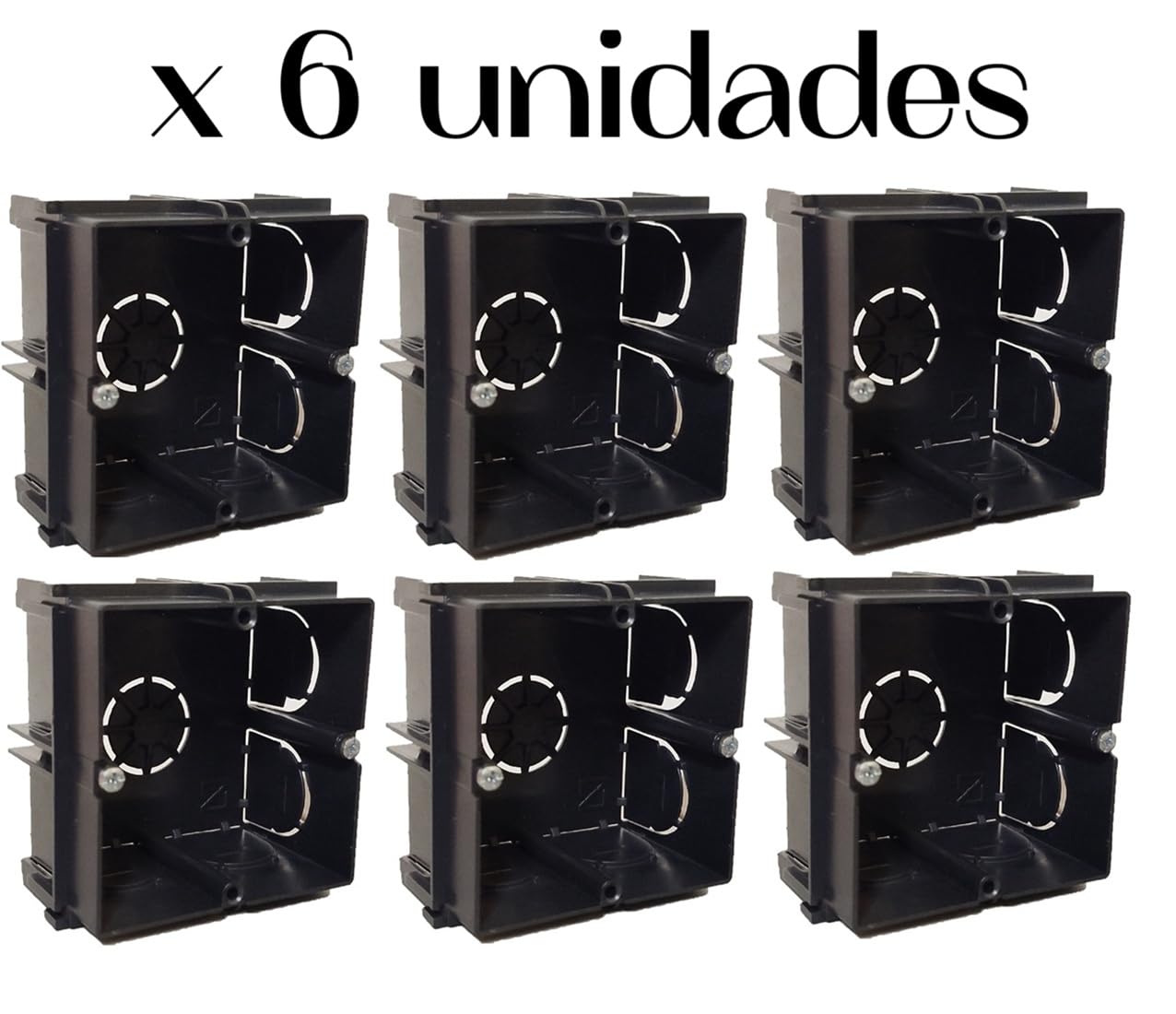 (Pack 6 unidades) Caja mecanismos electricos-Caja empotrar electricidad-Caja enchufes empotrables-llaves de luz enchufe pared-UNIVERSAL-Caja mecanismo enchufe interruptor-65x65x43